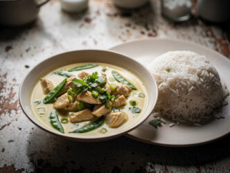 Kip met basilicum en kokos