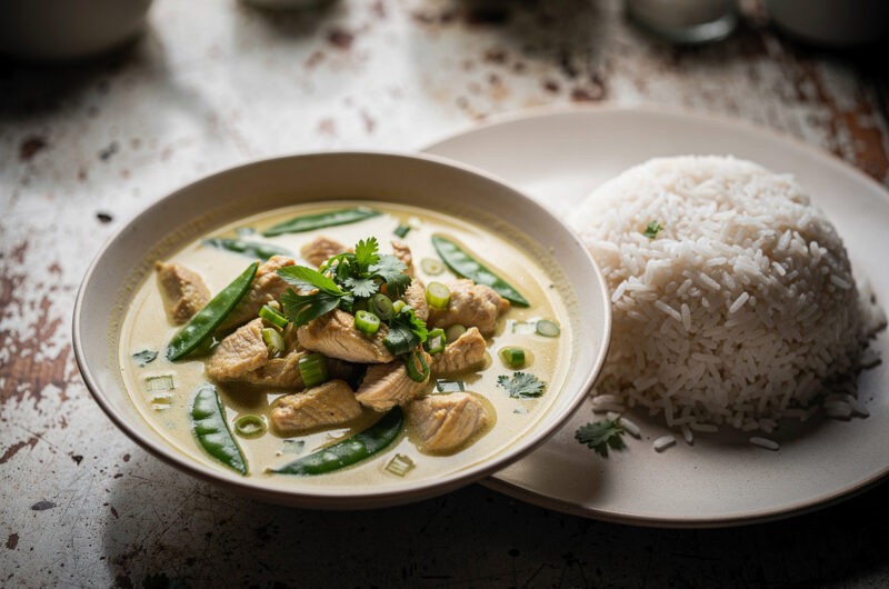 Kip met basilicum en kokos