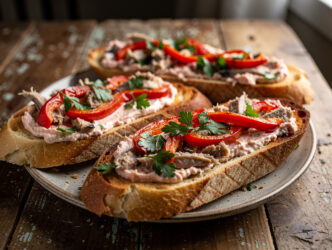 Knoflooktoast met makreelmayonaise