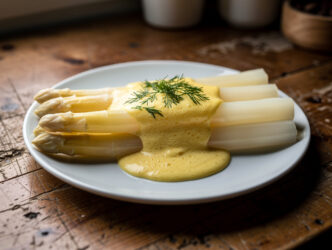 Koude asperges met warme citrussaus