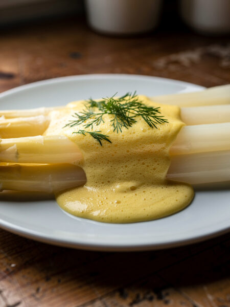 Koude asperges met warme citrussaus