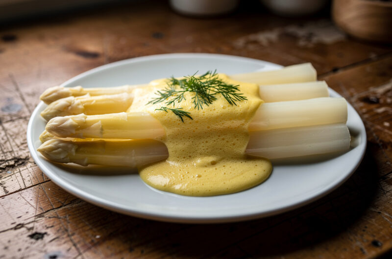 Koude asperges met warme citrussaus