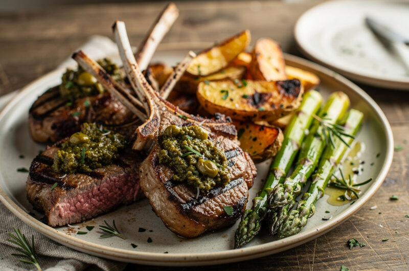 Lamskoteletten met tapenade