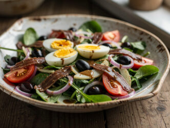 Lentesalade met ei en raapsteeltjes