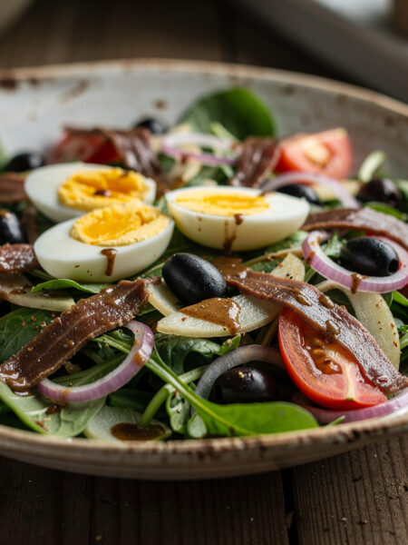 Lentesalade met ei en raapsteeltjes