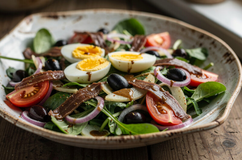Lentesalade met ei en raapsteeltjes