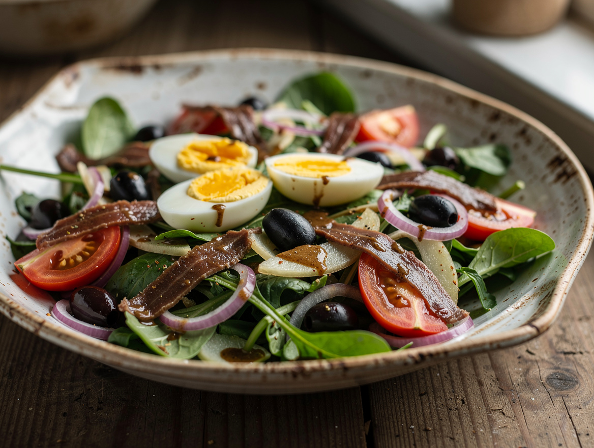 Lentesalade met ei en raapsteeltjes