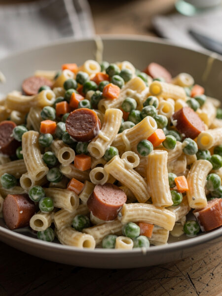 Macaronisalade met doperwtjes
