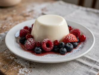 Panna cotta con frutt d Bosco