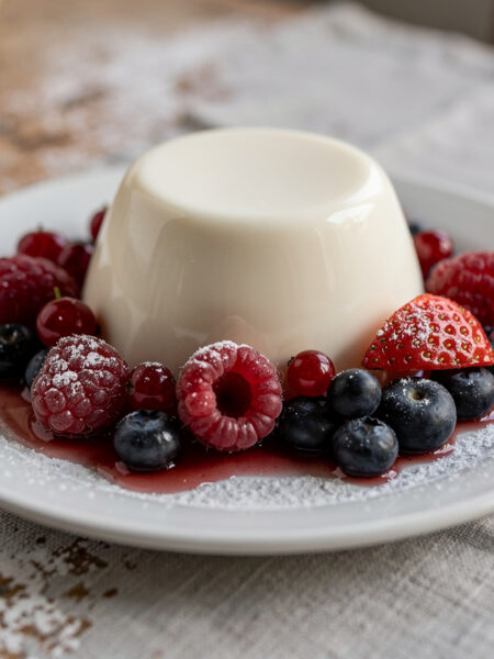 Panna cotta con frutt d Bosco