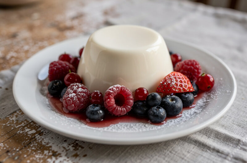 Panna cotta con frutt d Bosco