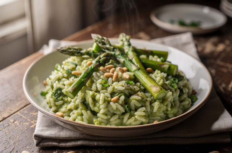 Risotto met groene asperges