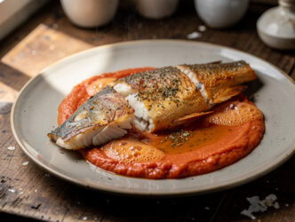 Roodbaars met tomatensaus