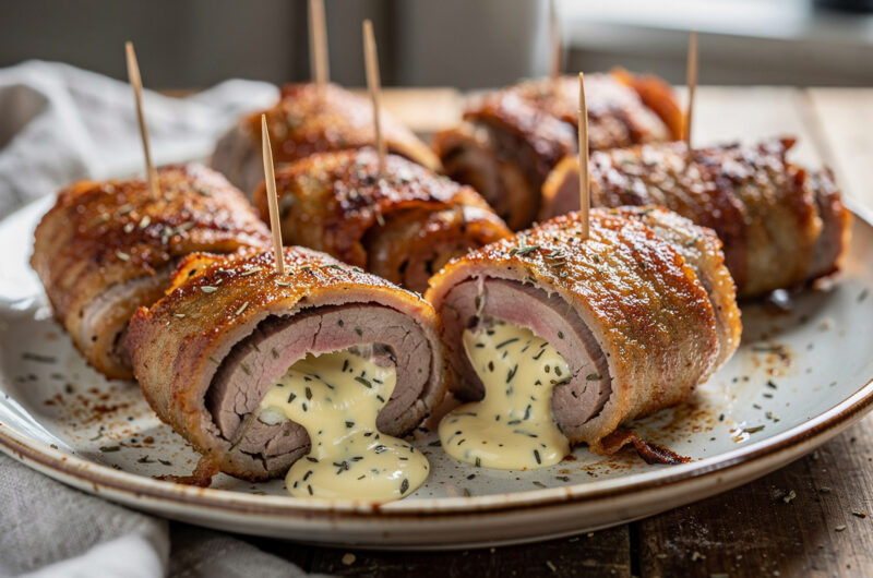 Schnitzelrolletjes met kaas