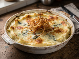 Selderijstamppot met gorgonzola