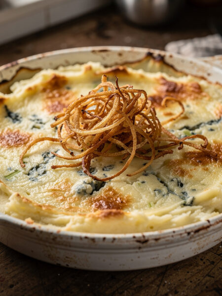 Selderijstamppot met gorgonzola