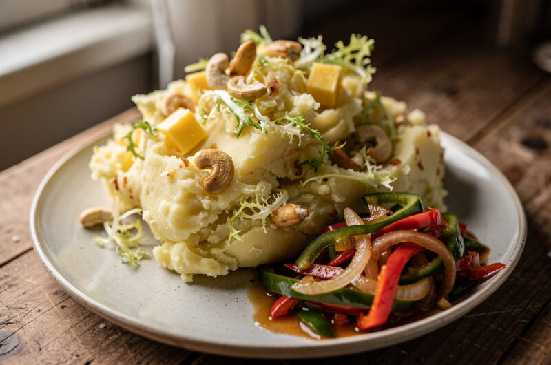 Stamppot fris&eacute;esla met paprikarelish