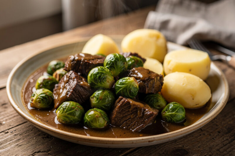 Stoofschotel met spruitjes