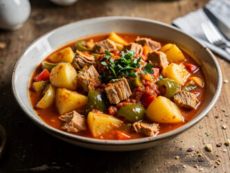 Stoofschotel met tonijn en paprika