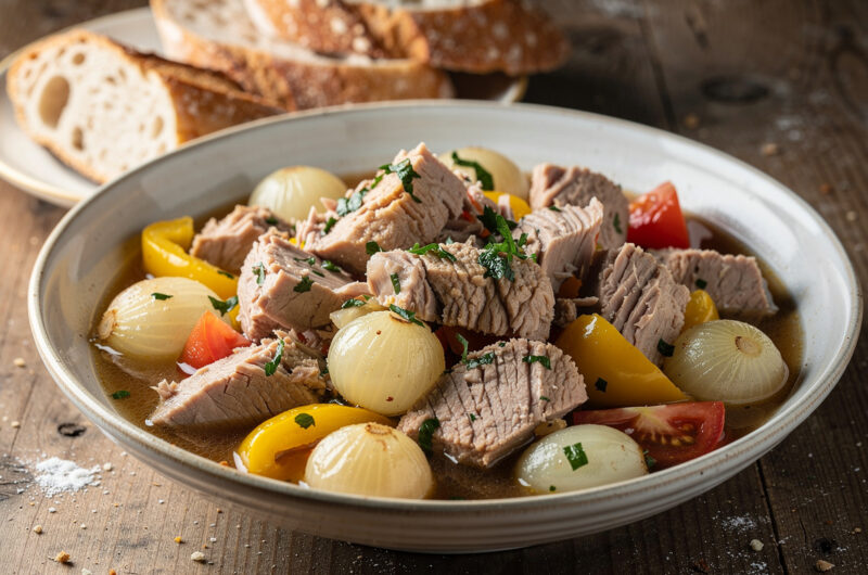 Tonijn met uitjes en paprika