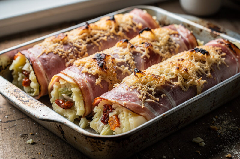 Witlofstamppot in hamrolletjes