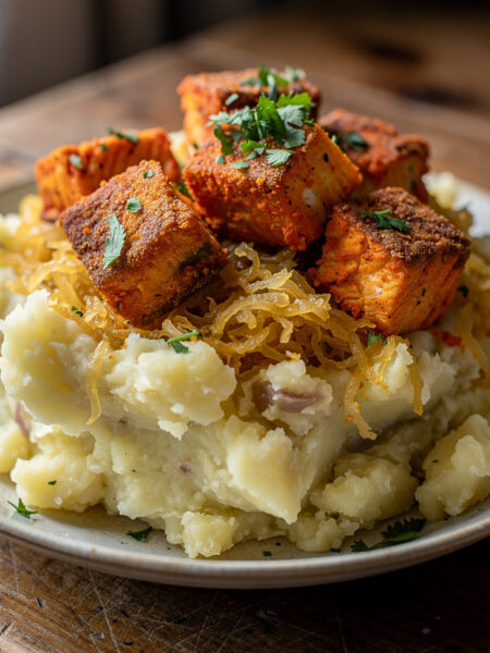 Zuurkoolstamppot met viscurry