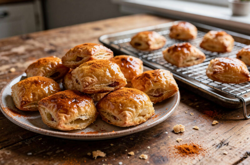 Bladerdeeghapjes met chorizo