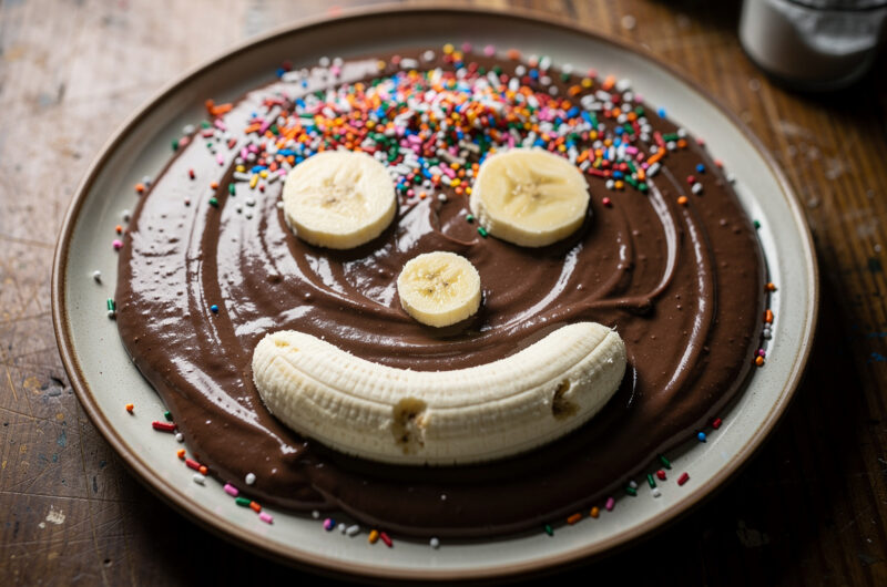 Chocoladetoetje met banaan