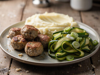 Gehaktballetjes met roergebakken courgette