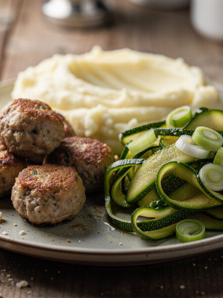 Gehaktballetjes met roergebakken courgette