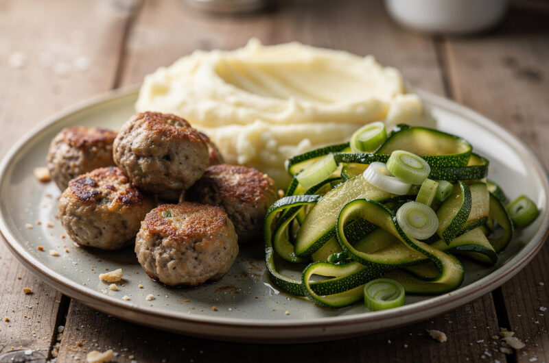 Gehaktballetjes met roergebakken courgette
