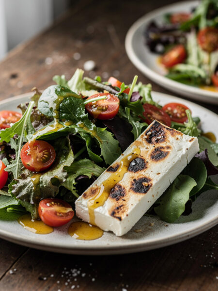Gemengde salade met gebakken feta