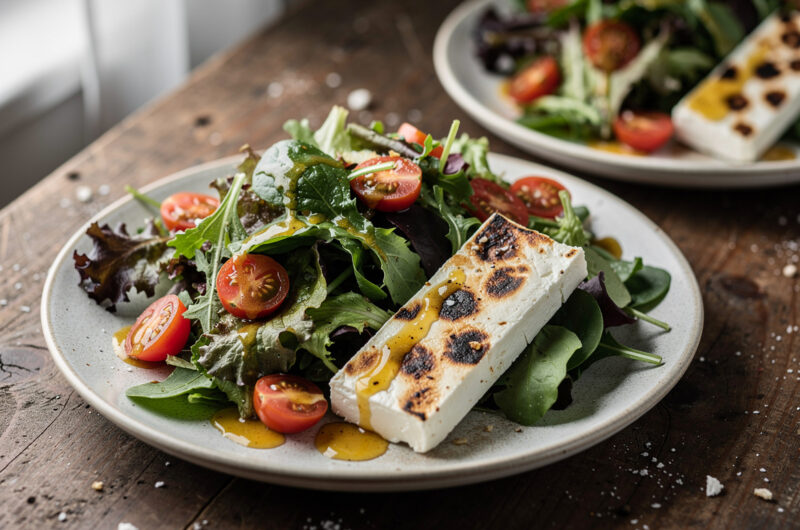 Gemengde salade met gebakken feta