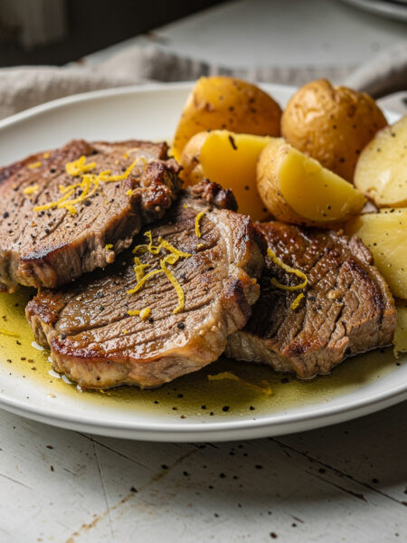 Gestoofde lamslapjes in citroenmarinade