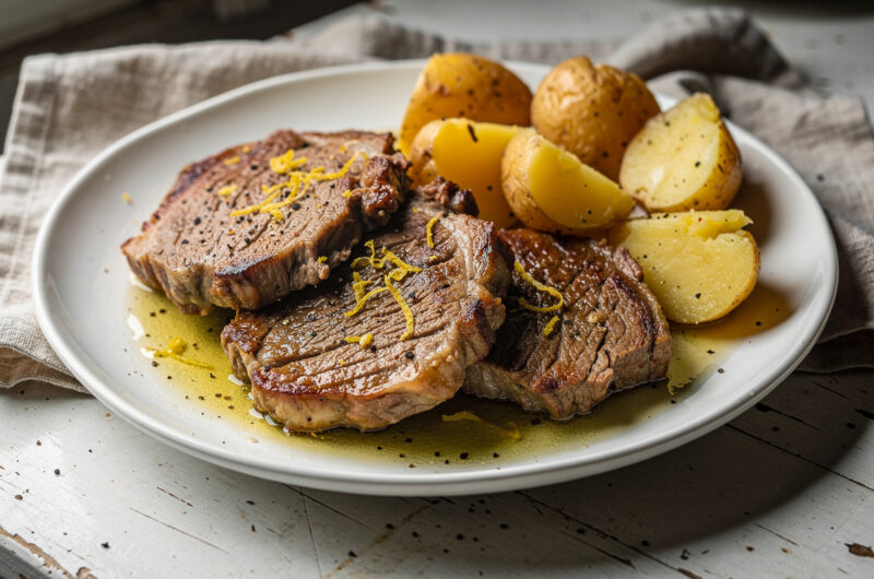 Gestoofde lamslapjes in citroenmarinade
