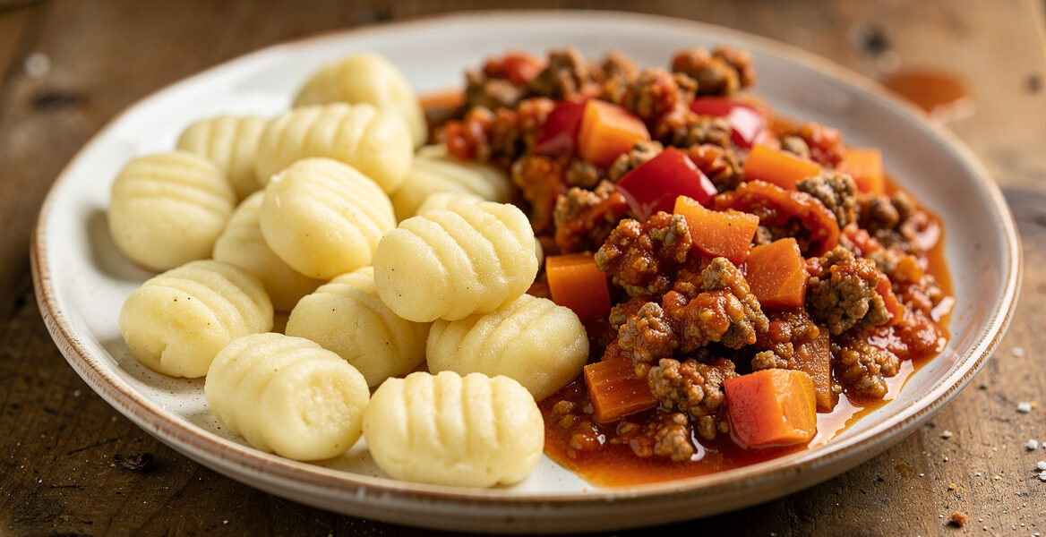 Gnocchi met paprika-gehaktsaus