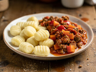 Gnocchi met paprika-gehaktsaus