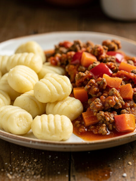 Gnocchi met paprika-gehaktsaus