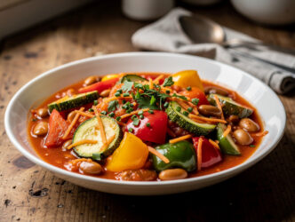 Groentenschotel met tomatensaus