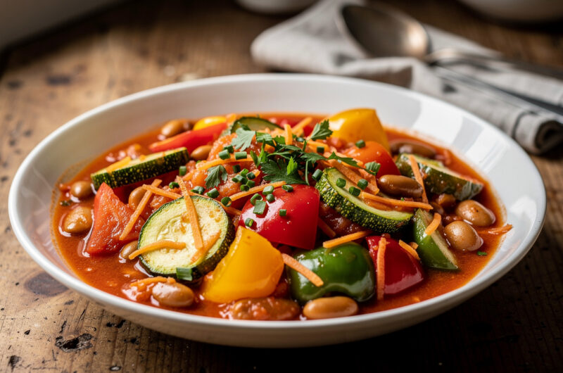 Groentenschotel met tomatensaus