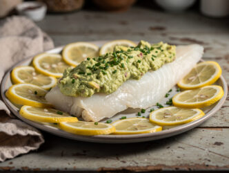 Kabeljauw met avocadocreme