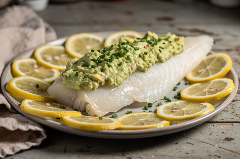 Kabeljauw met avocadocreme
