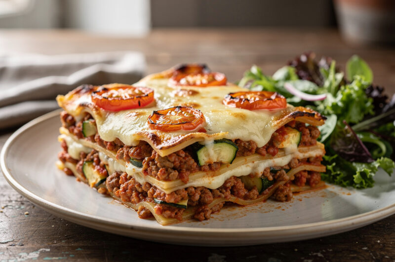 Lasagne met courgette en mozzarella