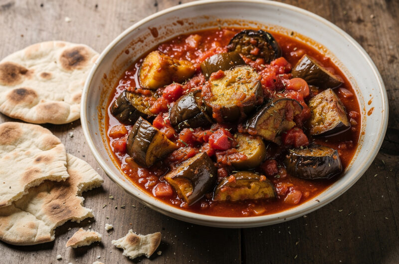 Maghmour met tomaat, munt en granaatappel