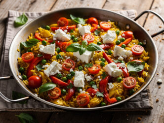 Mediterrane vegetarische paella