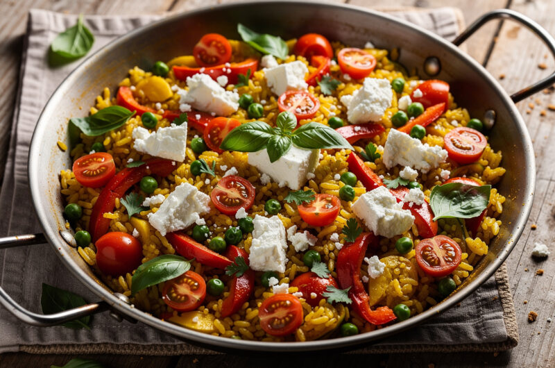 Mediterrane vegetarische paella