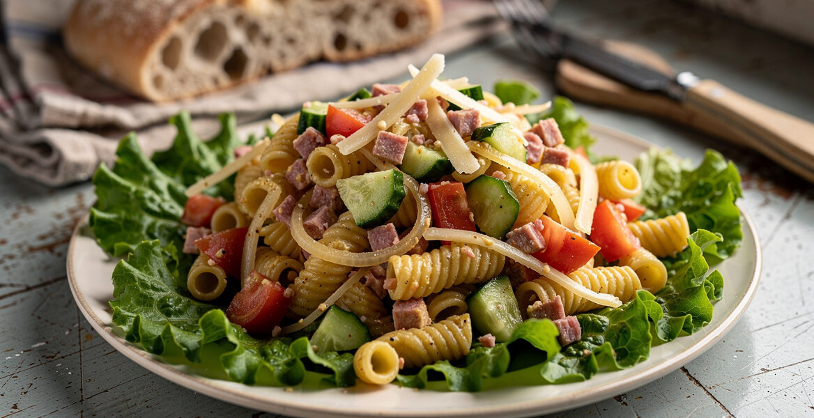 Pastasalade met salami