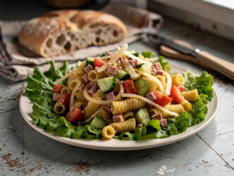 Pastasalade met salami
