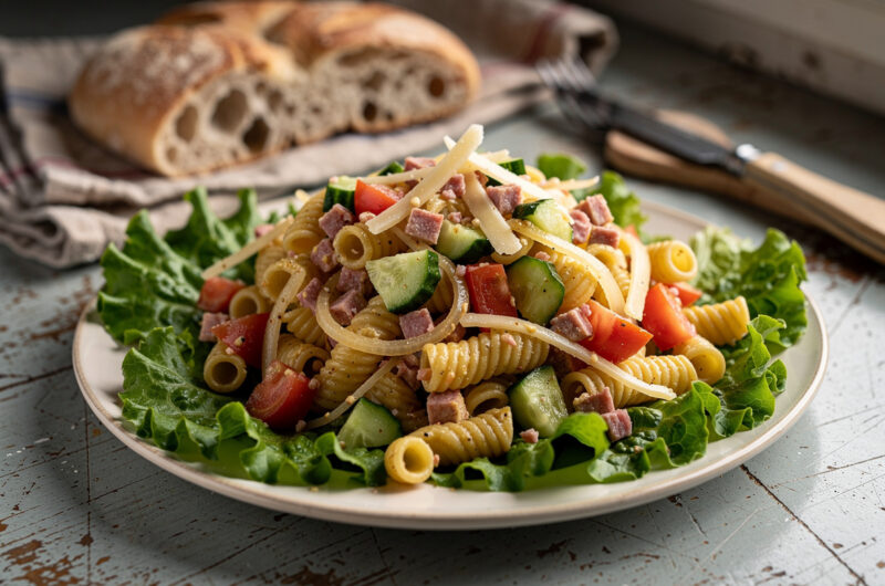 Pastasalade met salami