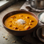 Pompoen-limoen-kokossoep met curry